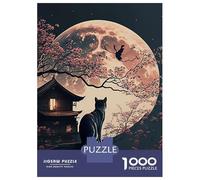 Puzzle Da 1000 Pezzi Per Adolescenti The Moon Night Cat Japan Puzzle Per Adulti Giocattolo Decorazione Da Parete Arte Da Parete Offerta Come Regalo Per Tutta La Famiglia 70x50cm/1000pcs