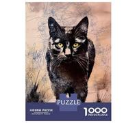 Puzzle Da 1000 Pezzi Per Adolescenti The Rough Ride of A Black Cat Puzzle Per Adolescenti Gioco Pratico Un'opera D'arte Regali Unici Per Compleanno E Natale 70x50cm/1000pcs