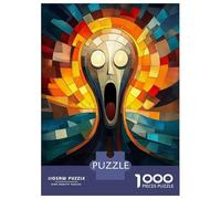 Puzzle Da 1000 Pezzi Per Adolescenti The Scream Stained Glass Mosaic Artwork Puzzle Per Adulti Gioco Pratico Regali Per Donne Per Compleanno, Natale 52x38cm/1000pcs