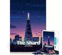 Puzzle da 1000 pezzi per adolescenti The Shard London Pixel Art Clean Edge Gioco rompicapo cognitivo Gioco di svago Regalo di Natale (50x75cm)