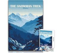 Puzzle da 1000 pezzi per adolescenti The Snowman Trek Bhutan Poster Rompicapo Giochi per famiglie Gara di velocità manuale Giocattolo educativo Dimensioni 50x75cm