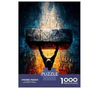 Puzzle Da 1000 Pezzi Per Adolescenti The Weight of The Name - Kneeling Figure Under Sacred Stone Puzzle Per Adolescenti Gioco Per Famiglie Migliora La Memoria Regali Unici Per Compleanno E Natale 70x5