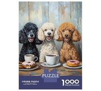 Puzzle Da 1000 Pezzi Per Adolescenti Three Poodles' Tea Time Puzzle Per Adulti Gioco Pratico Regali Per Donne Per Compleanno, Natale 52x38cm/1000pcs