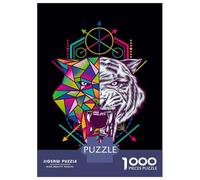 Puzzle Da 1000 Pezzi Per Adolescenti Tiger Head Art Print Puzzle Gioco Per Famiglie Regali Per Donne Divertimento A Casa Attività, 38x26cm/1000pcs