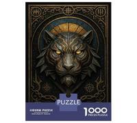 Puzzle Da 1000 Pezzi Per Adolescenti Tiger Head in Chains - Gothic Fantasy Warrior Puzzle Per Adulti Gioco Rompicapo Analisi E Logica Aiuta Ad Allenare Il Cervello 38x26cm/1000pcs