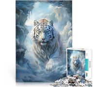Puzzle da 1000 pezzi per adolescenti Tigre congelata nel mondo di ghiaccio Attività per famiglie offerte come regali per tutta la famiglia 38x26cm