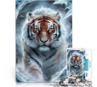 Puzzle da 1000 pezzi per adolescenti Tigre dell'era glaciale Fatto di cartone per età 14+ Sfida difficile apprendimento educativo regalo misurare:26x38cm/10.24 x 14.96pollice