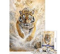 Puzzle da 1000 pezzi per adolescenti tigre in movimento puzzle per adulti gioco divertente sfida impegnativa aiuta ad allenare il cervello (dimensioni 38x52cm)