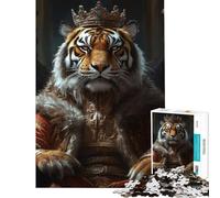 Puzzle da 1000 pezzi per adolescenti Tigre Monarca della Natura Selvaggia puzzle per ragazzi giochi rilassanti corsa di velocità manuale per compleanno Natale (Dimensioni 50x75cm)
