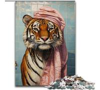 Puzzle da 1000 pezzi per adolescenti "Tigre nel bagno", gioco stimolante, ogni pezzo è unico - Gioco stimolante e divertente per tutta la famiglia (26x38cm)