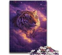 Puzzle da 1000 pezzi per adolescenti Tigre tra le nuvole, giocattoli educativi per l'apprendimento, regali di compleanno unici per età 14+ 26X38CM