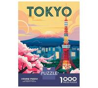Puzzle Da 1000 Pezzi Per Adolescenti Tokyo Tower And Mount Fuji Art Puzzle Per Adulti Gioco Rompicapo Antistress Per Compleanno, Natale 52x38cm/1000pcs