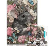 Puzzle da 1000 pezzi per adolescenti Topolino che indossa una corona puzzle da 1000 pezzi per ammazzare il tempo durante le vacanze con pezzi completamente interconnessi e di forma casuale 38x26cm