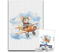 Puzzle da 1000 pezzi per adolescenti Topolino che vola su un aereo Giocattolo Gioco intellettuale Vacanza a casa Uccidere il tempo Regali di Babbo Natale segreto Dimensioni 38x26cm