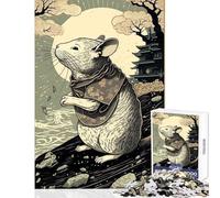 Puzzle da 1000 pezzi per adolescenti Topolino Ukiyo E Giappone Cina Giocattolo Decorazione da parete Ottimi regali e giocattoli Gioco pratico con poster abbinato e quiz Dimensioni foglio 38x26cm