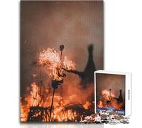 Puzzle da 1000 pezzi per adolescenti Torcia accesa nel fumo Calma Piacevole Tempo libero Divertimento Stretto Senza cuciture Precisione Giocattolo Dimensioni 50x75cm