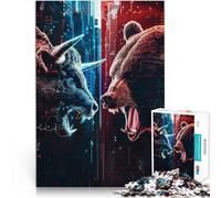 Puzzle da 1000 pezzi per adolescenti Tori contro orsi Antistress Vacanza in patria Uccidere il tempo Lista dei desideri con Babbo Natale 38x26cm