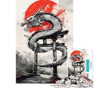 Puzzle da 1000 pezzi per adolescenti Torii Gate Dragon Ink Puzzle per adulti Gioco divertente Decorazione per la casa compleanni e occasioni speciali (Dimensioni 38x26cm)