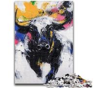 Puzzle da 1000 pezzi per adolescenti, Toro nero e oro, design vivace e unico, esperienza di puzzle rilassante e stimolante, 26x38cm