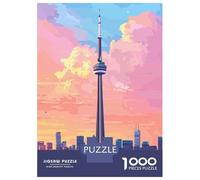 Puzzle Da 1000 Pezzi Per Adolescenti Toronto Skyline at Sunset Puzzle Per Adulti Giochi Rilassanti Decorazione Per La Casa Per Compleanno, Natale 70x50cm/1000pcs