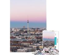 Puzzle da 1000 pezzi per adolescenti Torre della TV di Berlino Germania Aiuta a stimolare il cervello Presenta giochi per famiglie per donne dai 14 anni in su Gioco di puzzle offerto (38x26cm)