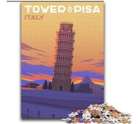 Puzzle da 1000 pezzi per adolescenti, Torre di Pisa, analisi e logica, con pezzi completamente interconnessi e di forma casuale, per bambini dai 14 anni in su, 75x100cm