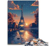 Puzzle da 1000 pezzi per adolescenti Torre Eiffel al tramonto per età 14 anni e oltre Giocattolo educativo intellettuale decomprimente Ottimo regalo 50x75cm