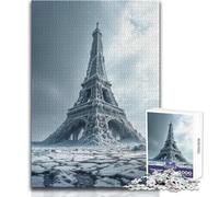 Puzzle da 1000 pezzi per adolescenti Torre Eiffel ghiacciata Giocattolo Gioco intellettuale Vacanza a casa Uccidere il tempo Regali di Babbo Natale segreto Dimensioni 38x26cm