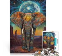 Puzzle da 1000 pezzi per adolescenti Totem elefante Difficile da completare ma divertente e umoristico Lista dei desideri con Babbo Natale 75x50cm