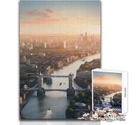 Puzzle da 1000 pezzi per adolescenti Tower Bridge Londra Bellissimo gioco di design Migliora la memoria Regalo di compleanno Dimensioni 38x52cm