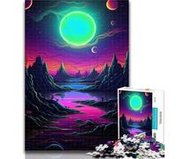 Puzzle da 1000 pezzi per adolescenti, tramonti al neon colorati, puzzle da 1000 pezzi per adolescenti, Relax Games è l'ideale come regalo per tutta la famiglia, 26x38cm