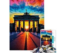 Puzzle da 1000 pezzi per adolescenti tramonto a Berlino alla Porta di Brandeburgo puzzle antistress da 1000 pezzi ideale per le vacanze a casa per passare il tempo regali di Natale e compleanno