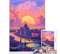 Puzzle da 1000 pezzi per adolescenti Tramonto a Budapest Ungheria Giocattolo Decorazione da parete Regali per donne e uomini Gioco pratico Difficile da completare Dimensioni 50x75cm
