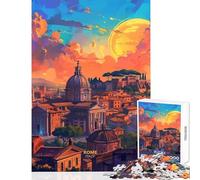 Puzzle da 1000 pezzi per adolescenti tramonto a Roma Italia giocattolo educativo regalo per compleanni gioco impossibile difficile e impegnativo dimensioni 50x75cm