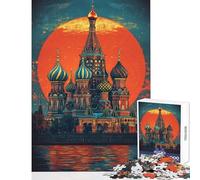Puzzle da 1000 pezzi per adolescenti "Tramonto al bagliore di San Basilio" gioco per adulti decorazione da parete per divertimento in famiglia regalo per amici e parenti (dimensioni 50x75cm)