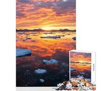 Puzzle da 1000 pezzi per adolescenti Tramonto artico con iceberg Giocattolo educativo Regali per donne Uomini Giochi rilassanti Interazione genitore-figlio Dimensioni 50x75cm