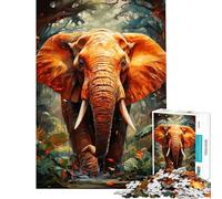 Puzzle da 1000 pezzi per adolescenti tramonto caldo elefante Africa puzzle per adulti giocattolo antistress assemblaggio di modelli sfida educativa (dimensioni 50x75cm)