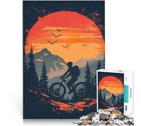 Puzzle da 1000 pezzi per adolescenti Tramonto d'epoca in montagna Per il divertimento in famiglia Migliorare l'amore tra le coppie 38x26cm