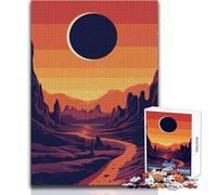 Puzzle da 1000 pezzi per adolescenti Tramonto Eclissi Giocattoli Giochi educativi Ma divertenti e umoristici Opera d'arte Regalo Dimensioni 38x26cm