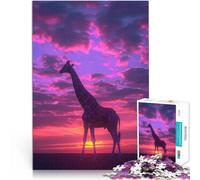 Puzzle da 1000 pezzi per adolescenti Tramonto estetico della giraffa Giochi Giocattoli Regalo Migliorare l'amore tra le coppie 75x50cm