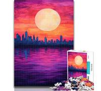 Puzzle da 1000 pezzi per adolescenti Tramonto in città Puzzle per adolescenti 1000 pezzi, giochi educativi Decorazione per la casa Collezione di artisti, Belle arti 75x50cm