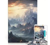 Puzzle da 1000 pezzi per adolescenti: Tramonto Montagne Tempesta Gioco divertente Allena la mente e la mano Migliora l'amore tra le coppie 50x75cm