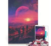 Puzzle da 1000 pezzi per adolescenti: Tramonto su Marte Astronauta Gioco divertente Allena la mente e la mano Migliora l'amore tra le coppie 38x52cm