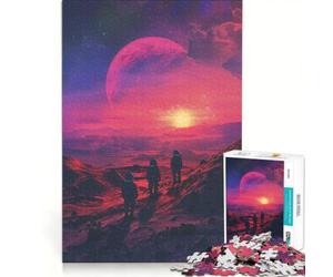 Puzzle da 1000 pezzi per adolescenti: Tramonto su Marte Astronauta Gioco divertente Allena la mente e la mano Migliora l'amore tra le coppie 38x52cm