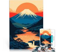 Puzzle da 1000 pezzi per adolescenti Tramonto sul Monte Fuji, arte minimalista Analisi e logica perché è ideale come regalo per tutta la famiglia 50x70cm