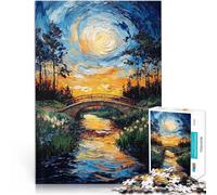 Puzzle da 1000 pezzi per adolescenti Tramonto sul ponte della natura Gioco a quiz Ogni pezzo è unico - Gioco divertente e stimolante per tutta la famiglia 38x26cm