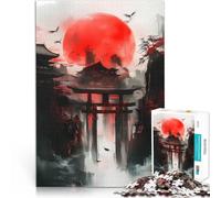Puzzle da 1000 pezzi per adolescenti Tramonto sul tempio giapponese Assemblaggio del modello Gioco educativo per compleanno e Natale 52x38cm