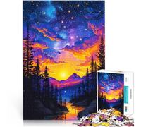 Puzzle da 1000 pezzi per adolescenti Tramonto sulla montagna cosmica Gioco educativo per famiglie è ideale come regalo per tutta la famiglia 38x26cm