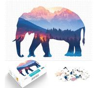 Puzzle da 1000 pezzi per adolescenti Tramonto sulla montagna dell'elefante Regali di giochi impegnativi Giocattoli per la decorazione della casa 52x38cm