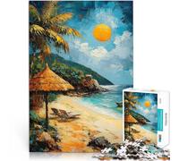 Puzzle da 1000 pezzi per adolescenti Tramonto sulla spiaggia tropicale Giocattoli antistress Regalo di compleanno, regali, arte murale 38x26cm